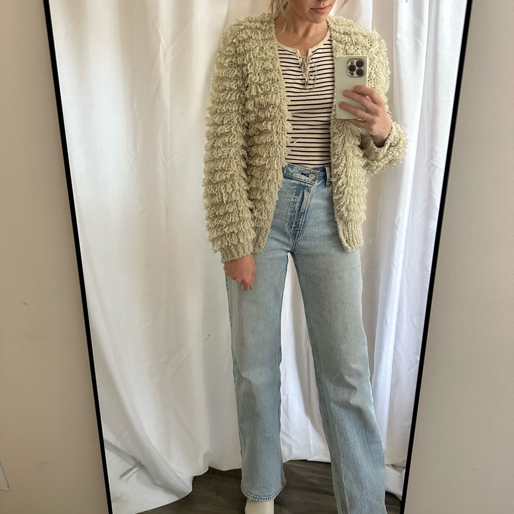 Vintage loop knit sweater jacket